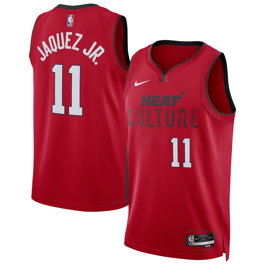 Men Miami Heat #11 Jaime Jaquez Jr. Nike Red City Edition 2024-25 Swingman Player NBA Jersey->los angeles clippers->NBA Jersey